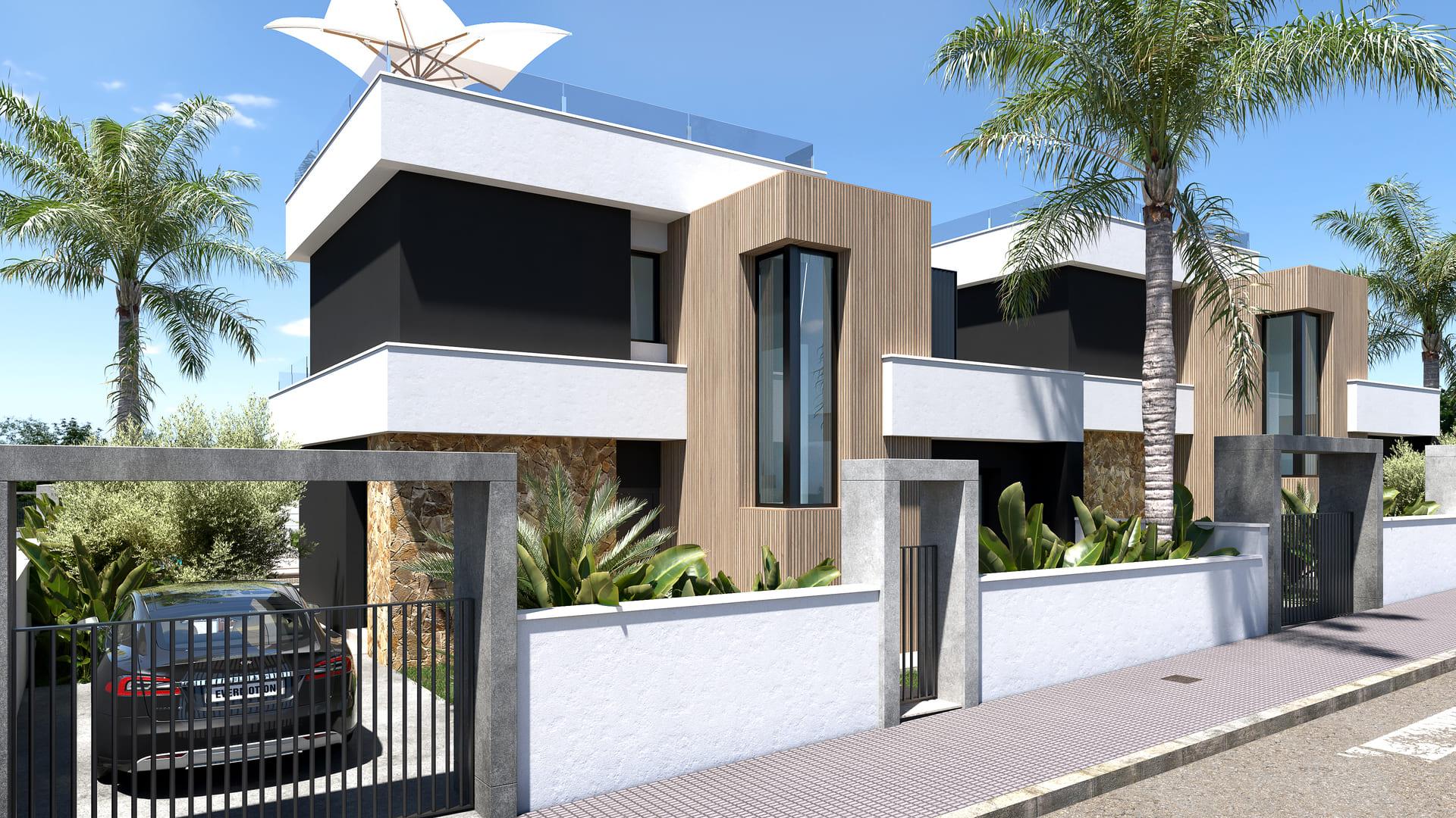 Bathroom with walk-in shower in new-build villa, Lo Marabú