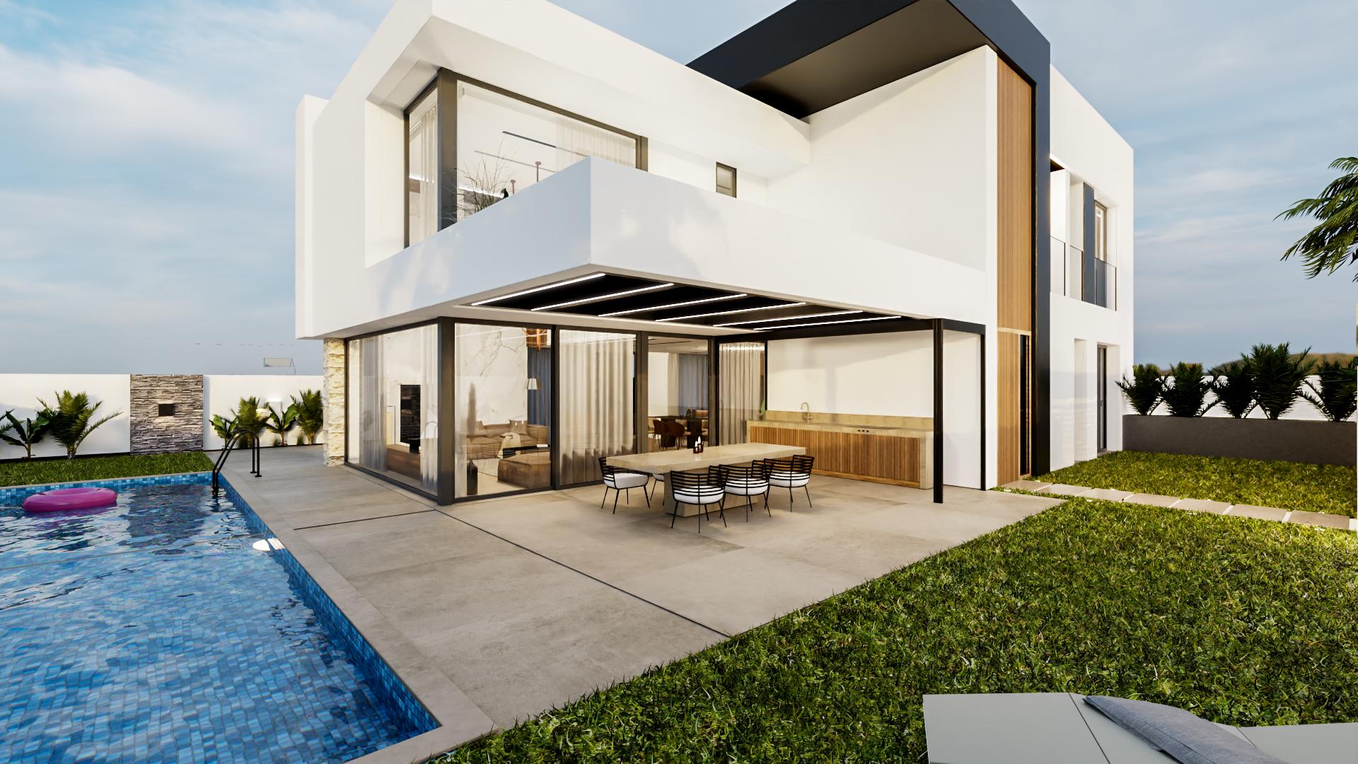 Fitted kitchen detail in 4-bedroom new-build villa, La Regia, Orihuela Costa