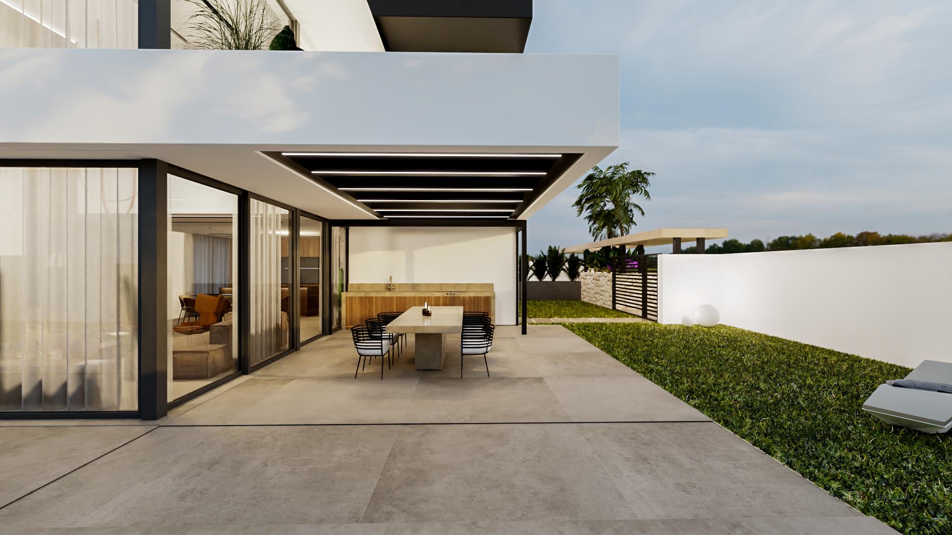 Garage or parking area of new-build villa, La Regia, Orihuela Costa