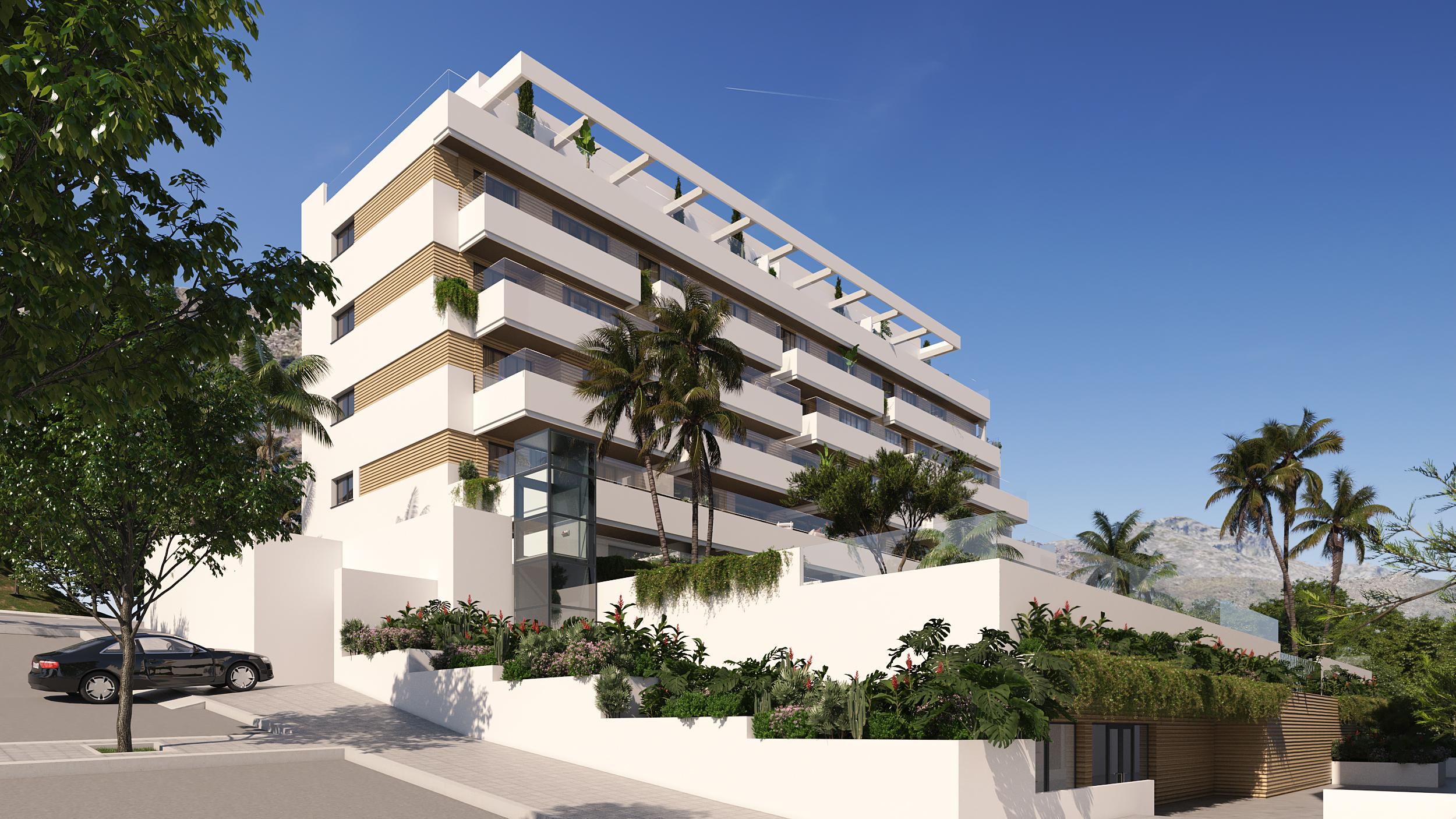 Development exterior at street level, El Saltillo, Torremolinos