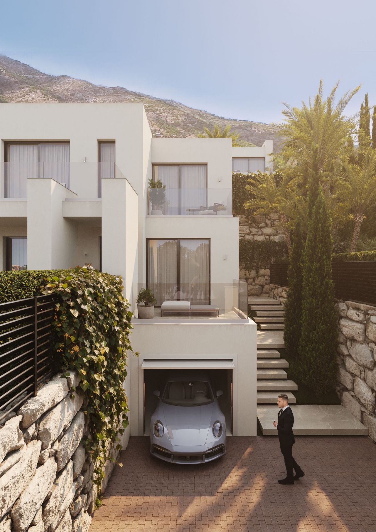 Covered terrace area in 4-bedroom villa, Mijas Pueblo