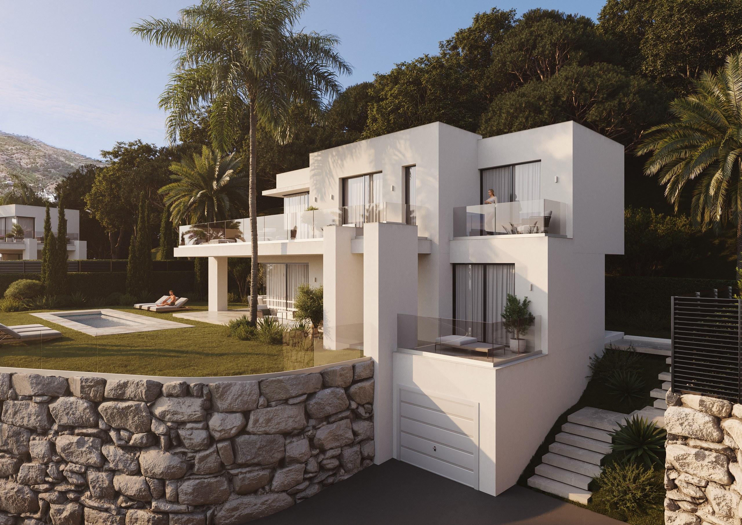 Kitchen with fitted units in new-build villa, Mijas Pueblo