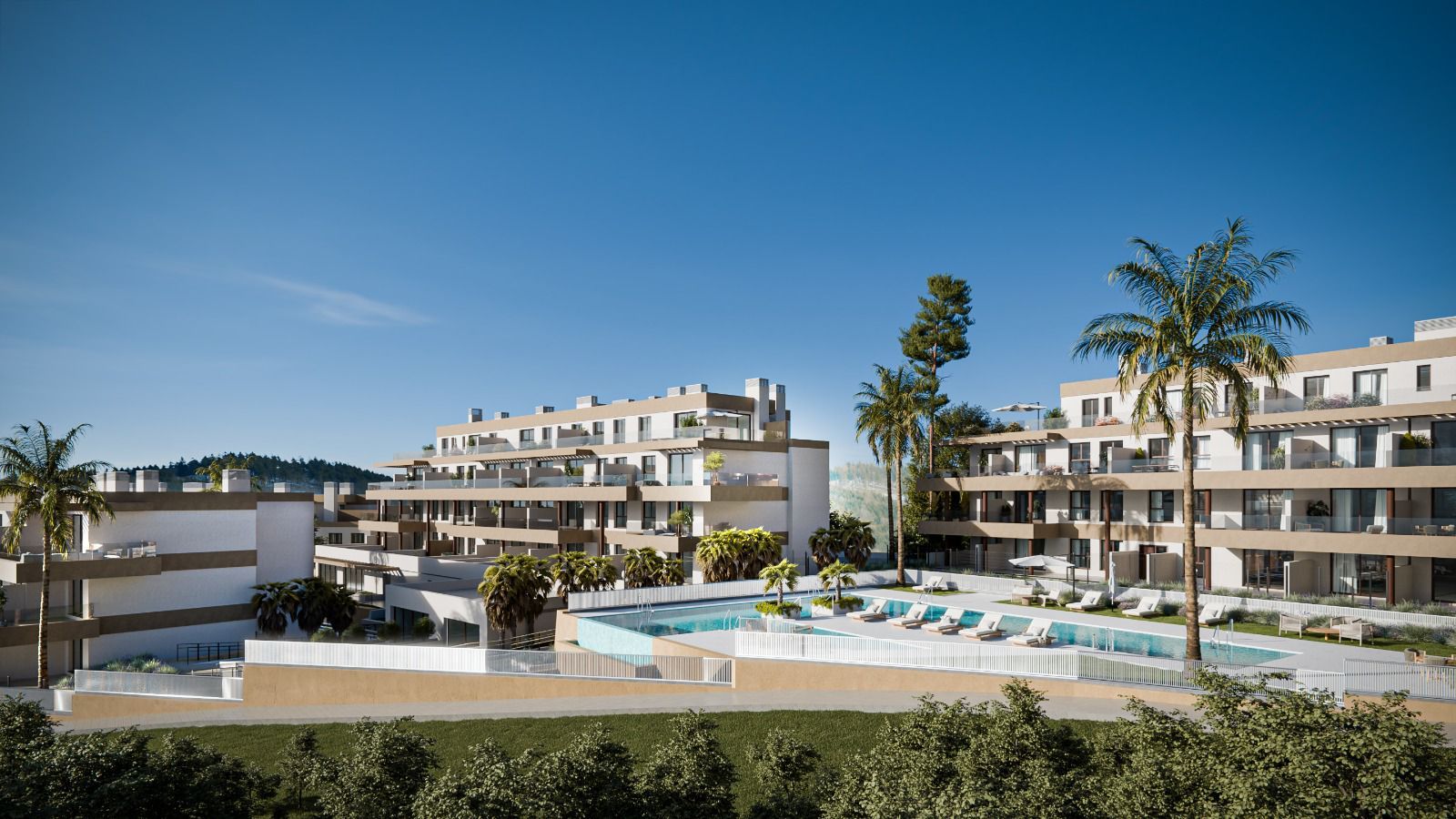 Exterior facade of new-build complex, Hipódromo-Cerrado del Águila, Mijas
